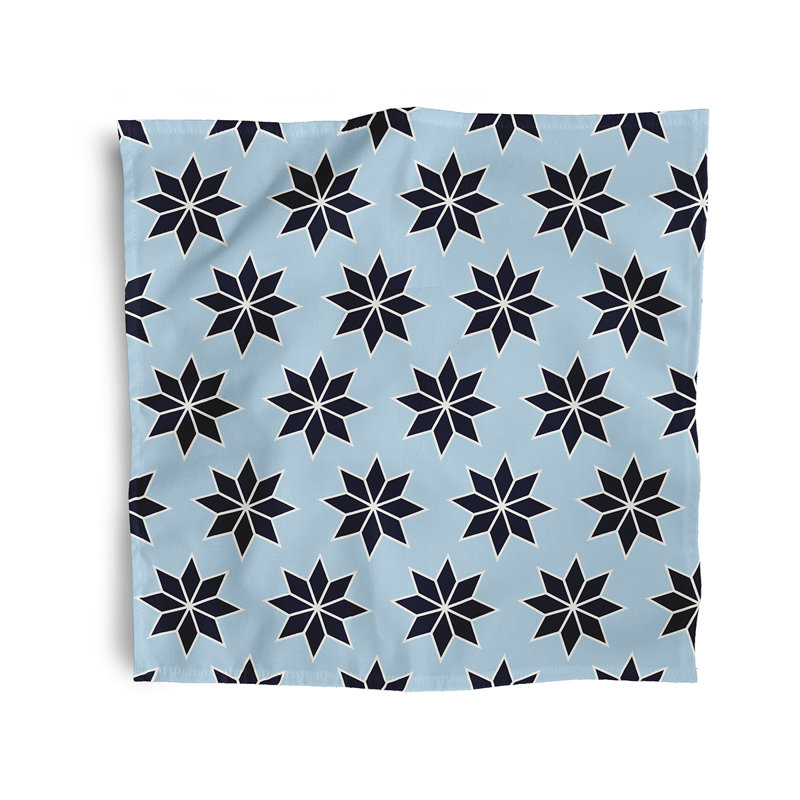 Ciin Polyester Geometric Square Napkin, Navy