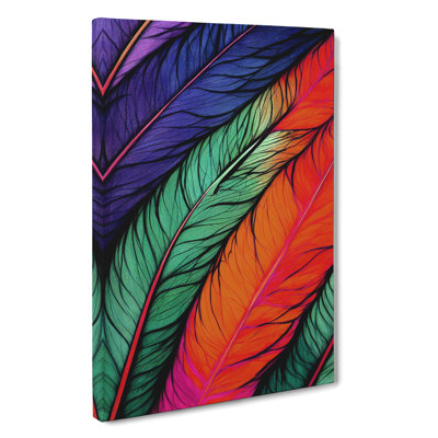 Feathers In Colour No.5 - Wrapped Canvas