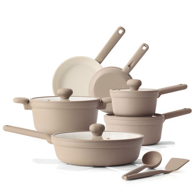 SENSARTE Ceramic Cookware Sets, 17-Piece, Non-Toxic Healthy Non Stick, PFAS PTFE PFOA PFOS Free