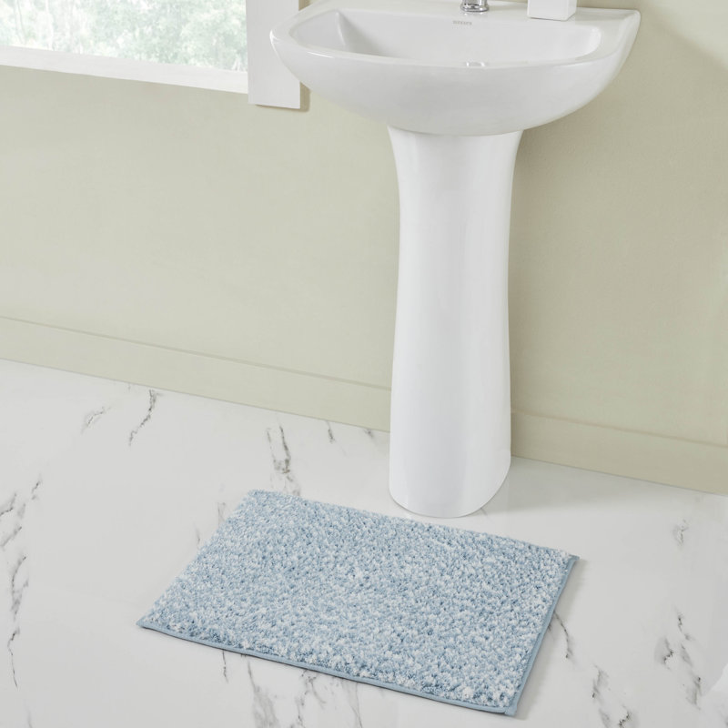 Tapis pour salle de bain Home , Bleu, Simple - L 17 po x l 24 po