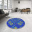 Tapis bleu/jaune à motifs-1721869097