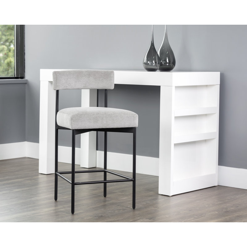 Upholstered Stool with Metal Frame