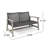 HAMPTON Outdoor Acacia Wood Wicker Loveseat, Patio Furniture Conversation Set for Backyard-79130151