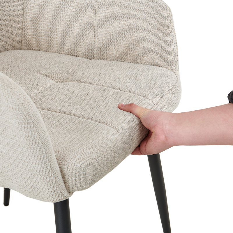 Chenille Fabric Dining Chair, Beige