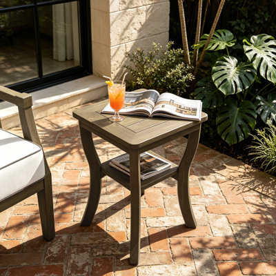 Table d'appoint en teck pour l'extérieur