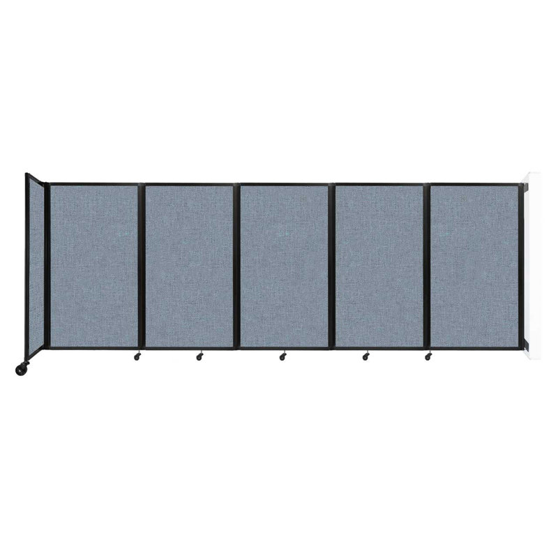 11 - Cloison pliante à panneaux, 5, Bleu clair, H 60 po x l 168 po x P 12 po
