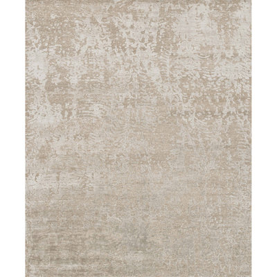 Tapis beige noué à la main Cyrus