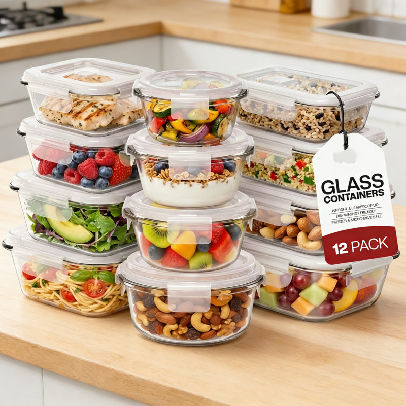 1050ml Glass Food Storage Container