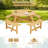 Kate Round Wooden Picnic Table,8 Person Table w/4 Built-in Benches-100009931