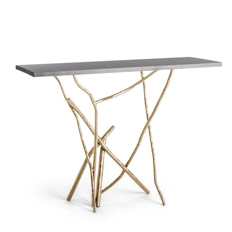 Brindille 46" Console Table, Gray, Brass