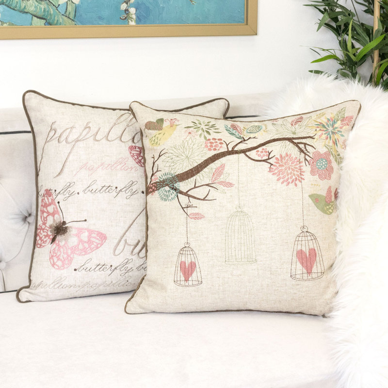 Embroidered Throw Pillow
