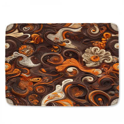 Brown  Swirls Bath Mat