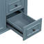 Meuble-lavabo 36 po avec lavabo, meuble-lavabo gris-bleu avec tiroir rabattable, 3 tiroirs, 2 portes à fermeture en douceur, bois massif et panneau de fibres à densité moyenne, quincaillerie noire élégante-950946802