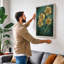 Golden Flowers in Bloom Botanical - Wrapped Canvas-1191301810-1191301820