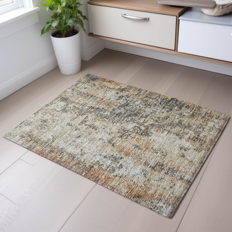 Premium Machine Washable Gurubaksh AMF1161 Modern Rug, Rectangle 1'8" x 2'6"