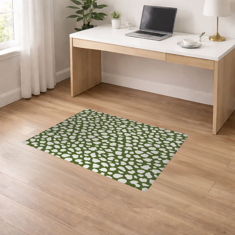 Tapis de bureau léger décoratif Animal Spot, L 36 po x P 24 po, Vert olive
