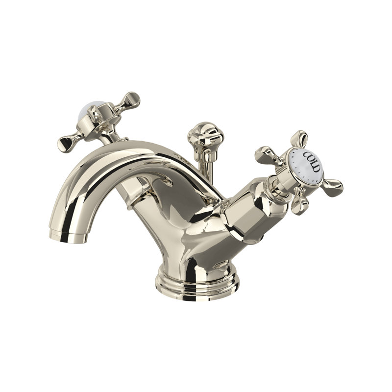 Edwardian Two Handle Lavatory Faucet, Polished Nickel