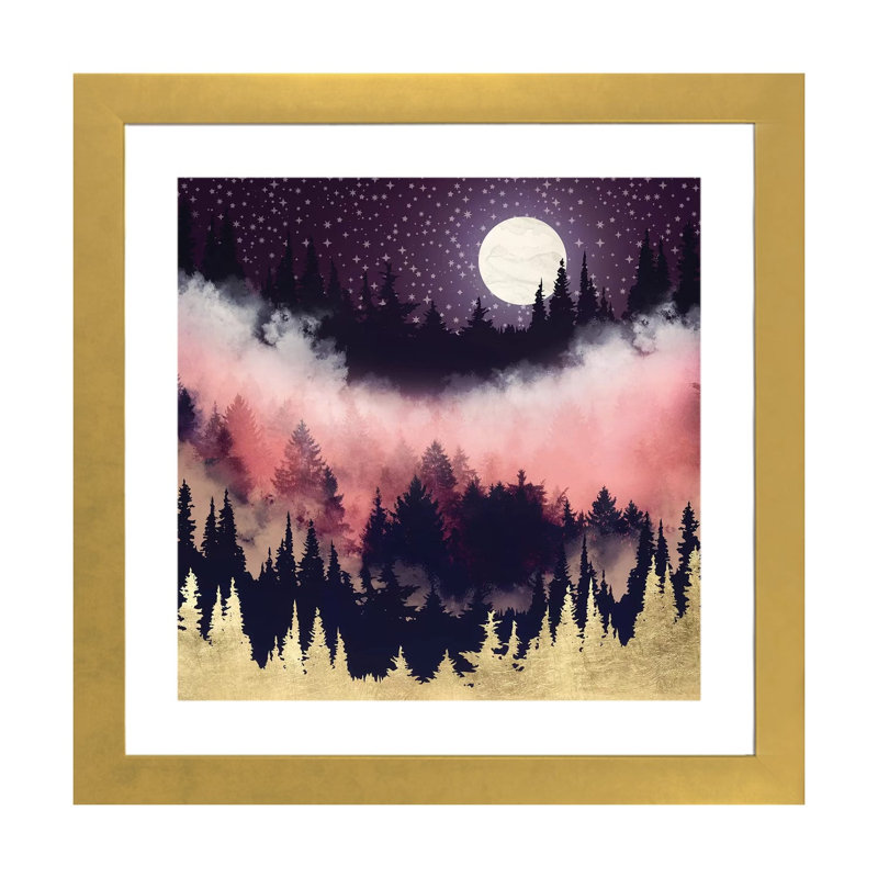 Evening Glow - imprimé, H 16 po x l 16 po x p 1 po, Encadré en papier doré