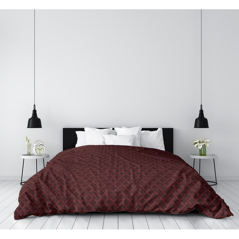 Housse de couette simple Katelyn Elizabeth, Polyester brossé, Housse de couette pour très grand lit, Brun
