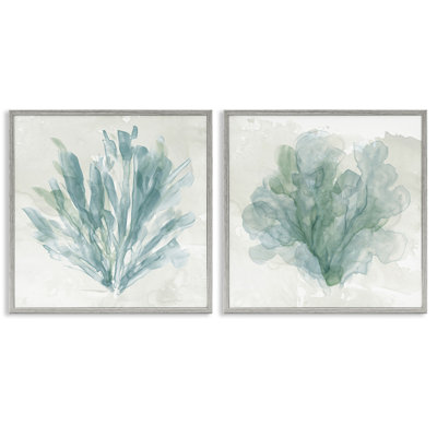 «Mottled Coral Abstracts», ensemble de 2 impressions encadrées, par Carol Robinson