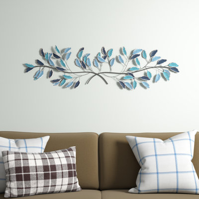 Metal Leaf Home Wall Decor with Gold Accents