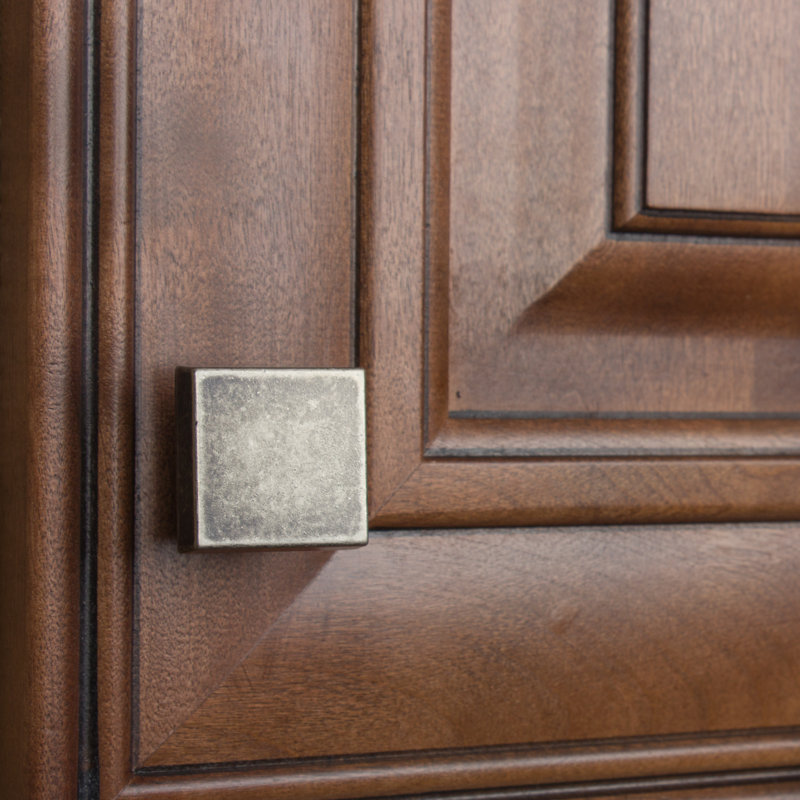 1 1/8" Length Square Knob Multipack, Weathered Nickel
