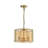 13" 3-Light Gold Cognac Flat Panel Glass Drum Chandelier
