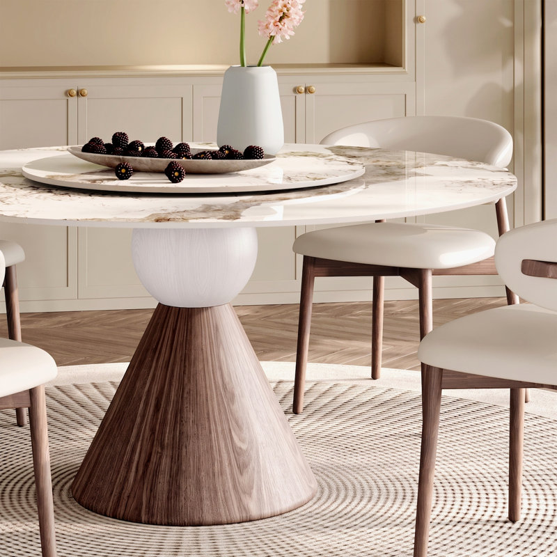 Table de salle à manger moderne, 29.52" H x 47.24" W x 47.24" D, Amber
