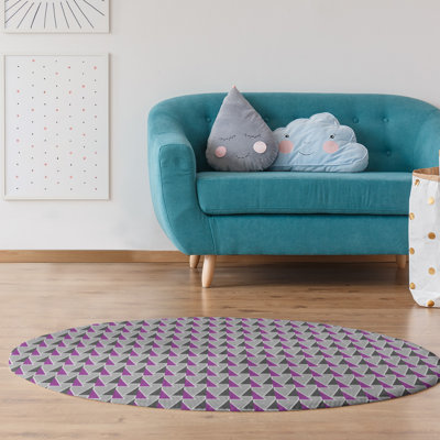 Tapis mauve/gris avec flèches décalées