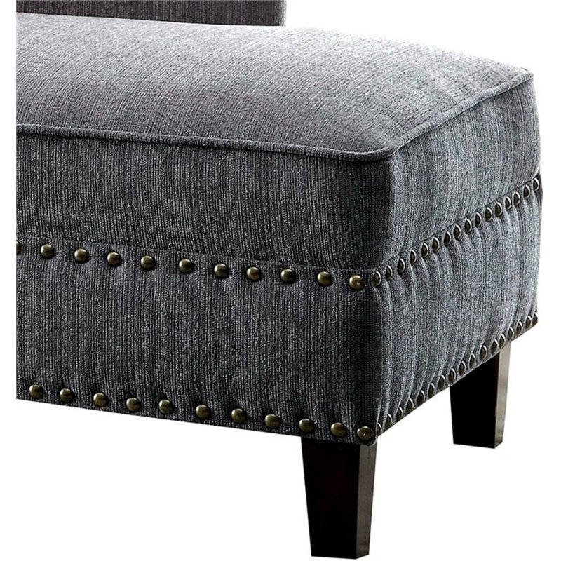 Méridienne en tissu gris, Gris