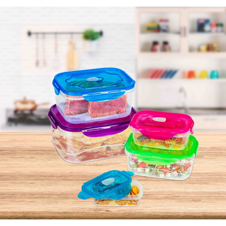 LEXI HOME Jumbo 5-Piece Lock and Seal Square Food Storage