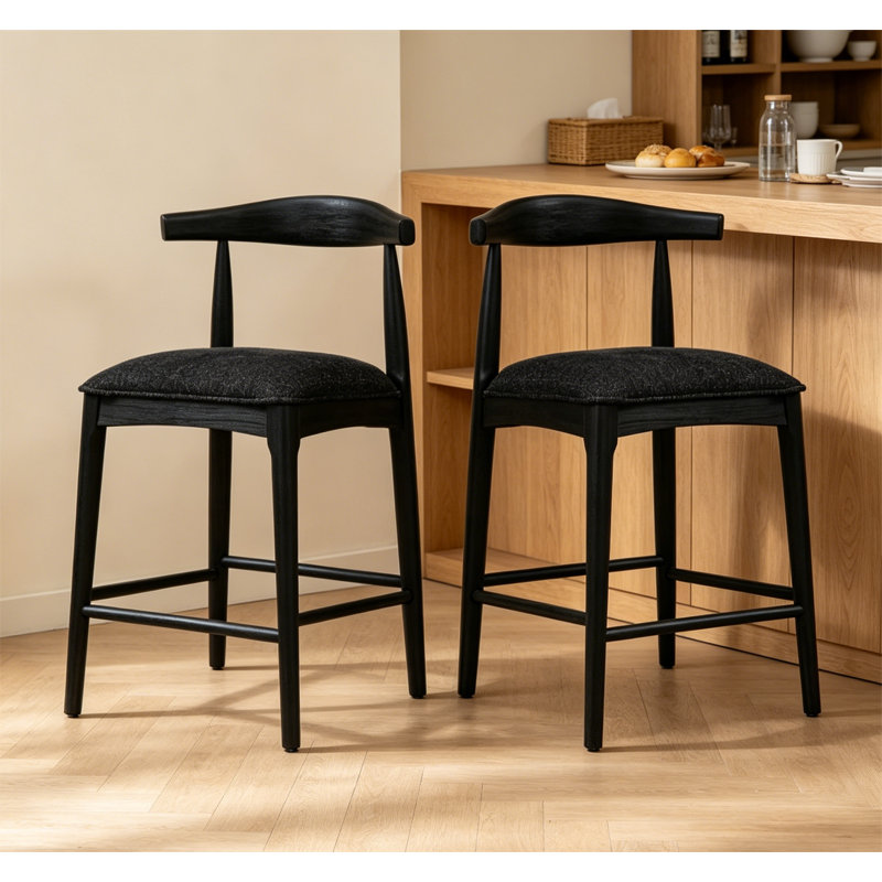 Ensemble de tabouret de comptoir moderne, Noir, Tabouret de comptoir (siège d'une hauteur de 26,5, Noir