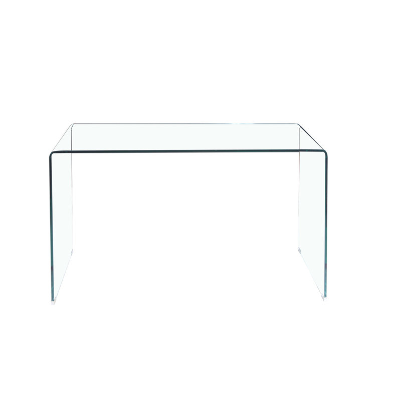 Console transparente à des fins diverses - Conception en verre cintré et surface facile à nettoyer avec bords arrondis et activités quotidiennes