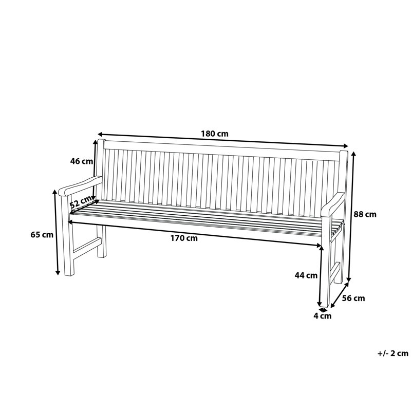 Solid Wood Acacia Outdoor Bench