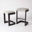 Upholstered Stool with Metal Frame
