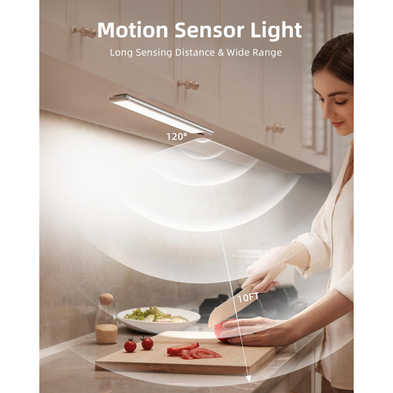 Under Cabinet Led Light Wireless Motion Sensor With Remote, Warm Light, 5, 3500K