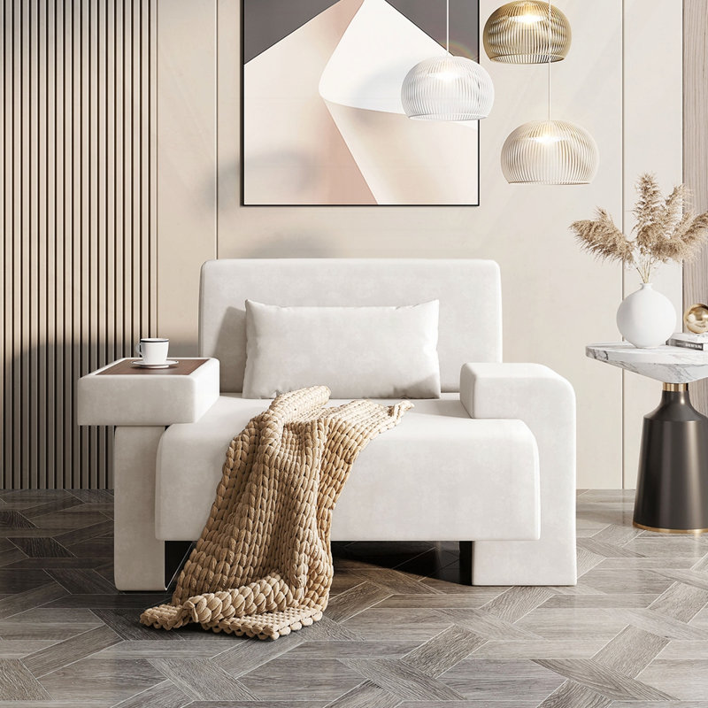 Fauteuil surdimensionné de 48 po de largeur, Beige