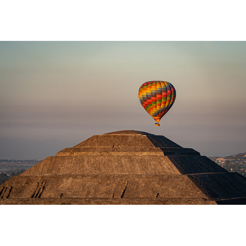 Pyramids And Balloon by Niklas Toelle - Wrapped Canvas Print, 30cm H x 46cm W
