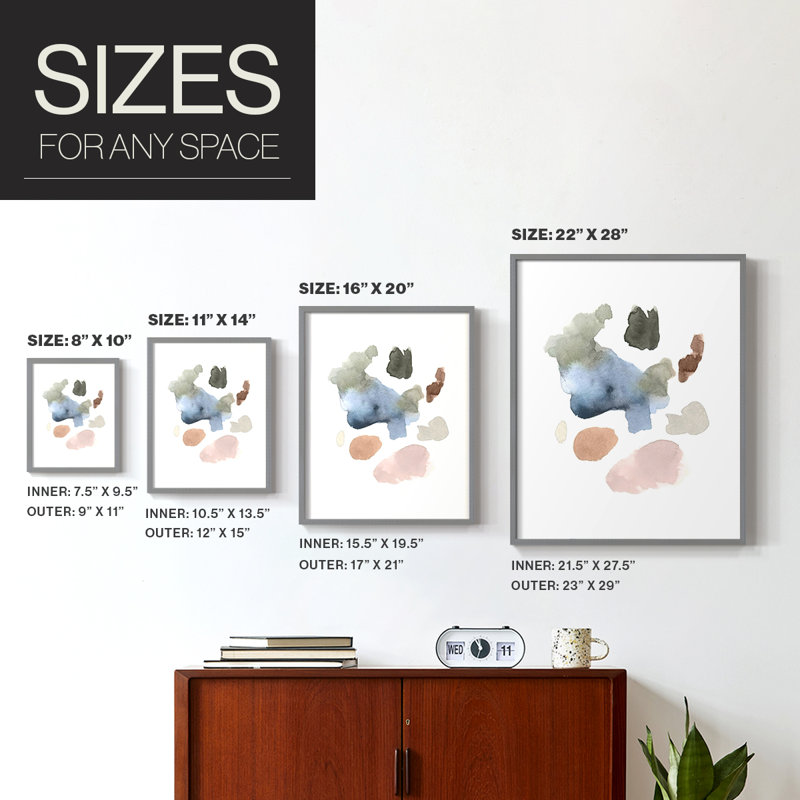 «Fresh Start I», reproduction encadrée - bois massif, Gris, H 10 po x l 8 po