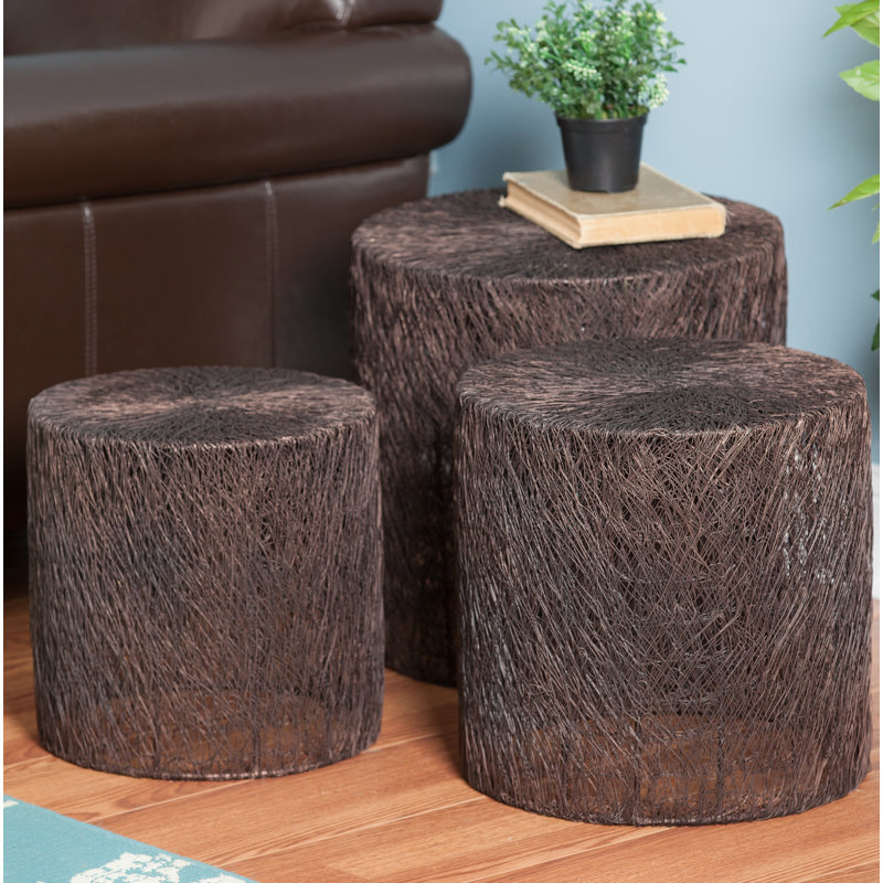 Tabouret décoratif 3 pièces en fil de fer Talley