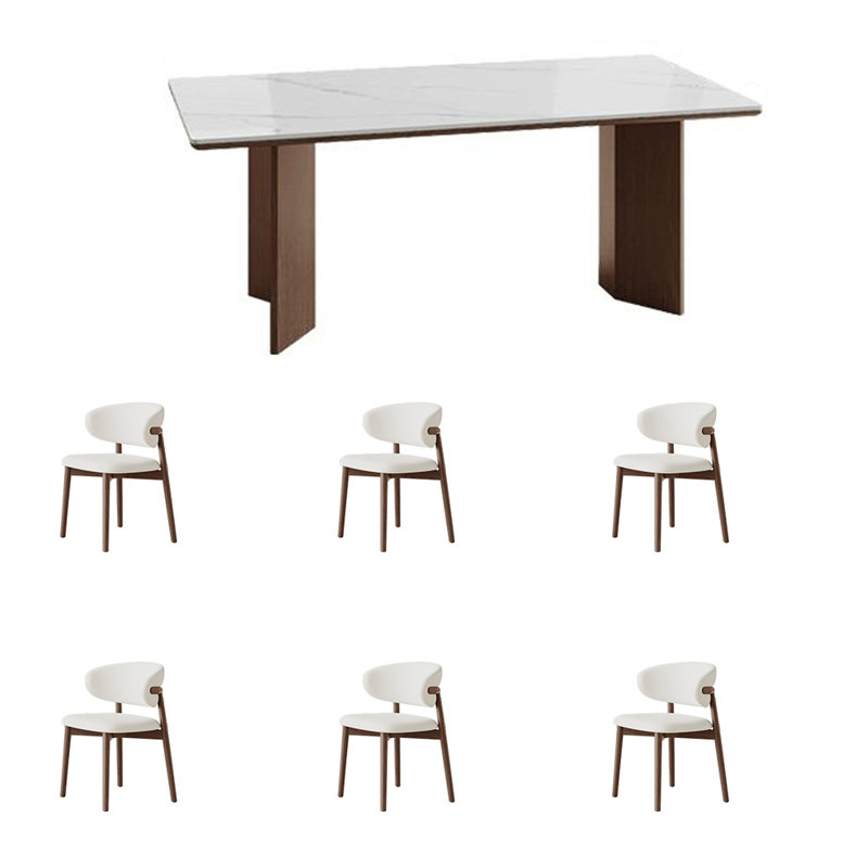 Ensemble de chaises de table en frêne blanc élégant, H 29,52 po x L 78,74 po x l 31,49 po