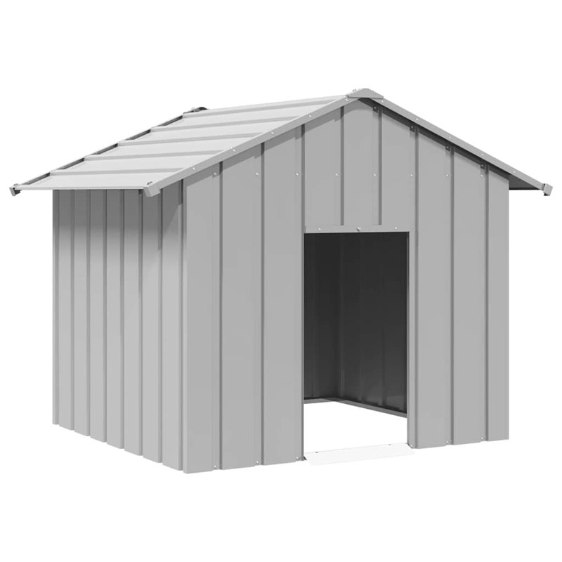 Barys Galvanised Steel Dog House, Grey, 102cm H x 131cm W x 101cm D