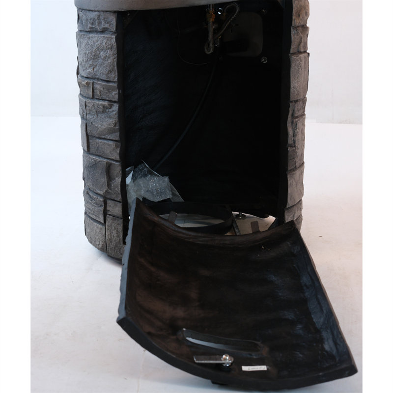 Valentino 32,000 BTU Outdoor Propane Fireplace, Stone Gray