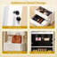 Armoire à miroir blanche avec 1 porte, 2 tiroirs en tissu et 1 tablette