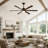 70" Ceiling Fan with Light, 6 Solid Wood Blades