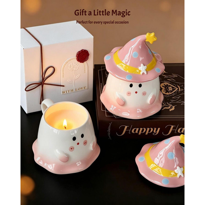Vanilla Novelty Candle with Solid Wood Holder
