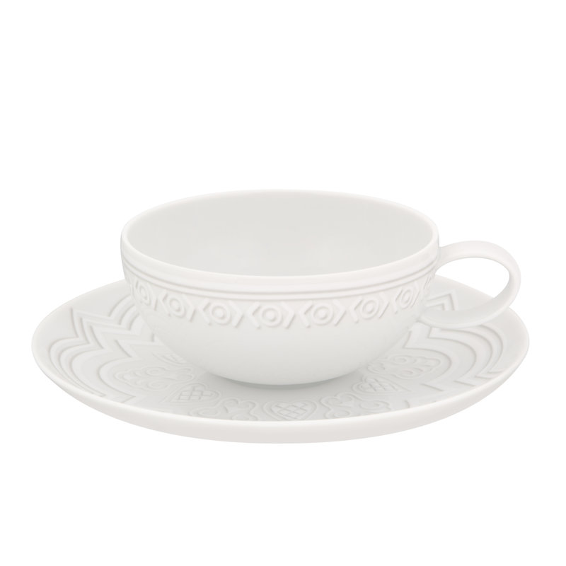 Ornement tasse à thé et soucoupe