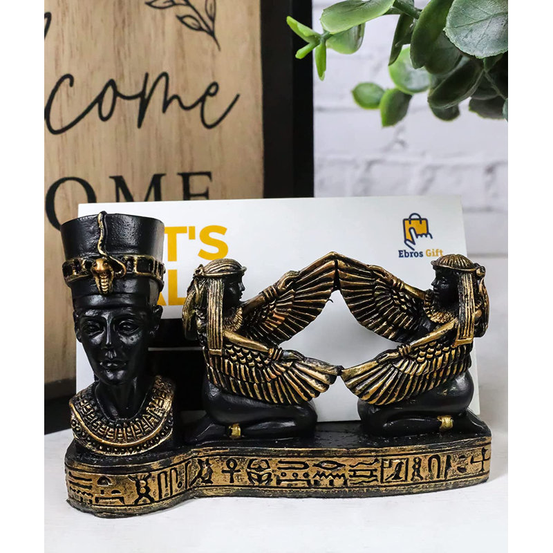 Figurine déesse égyptienne antique avec reine Néfertiti et Isat et Maat