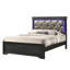 Lit simple moderne en bois gris avec tête de lit pour une chambre à coucher confortable et élégante