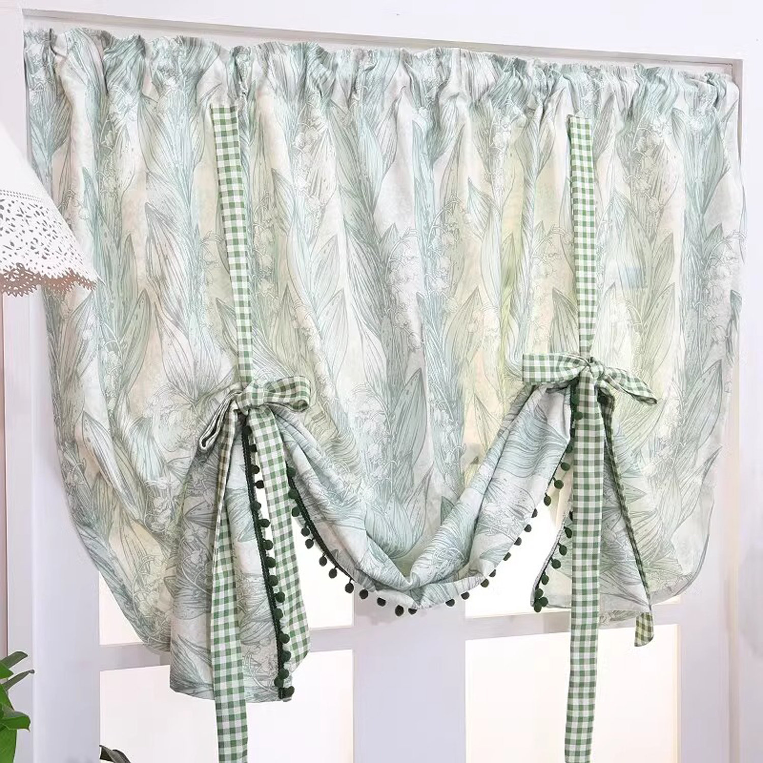 Space Trading Cotton Blend Kitchen Curtain Green Wayfair